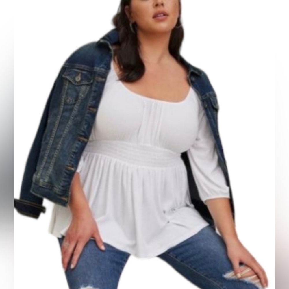 Torrid White Peplum Top